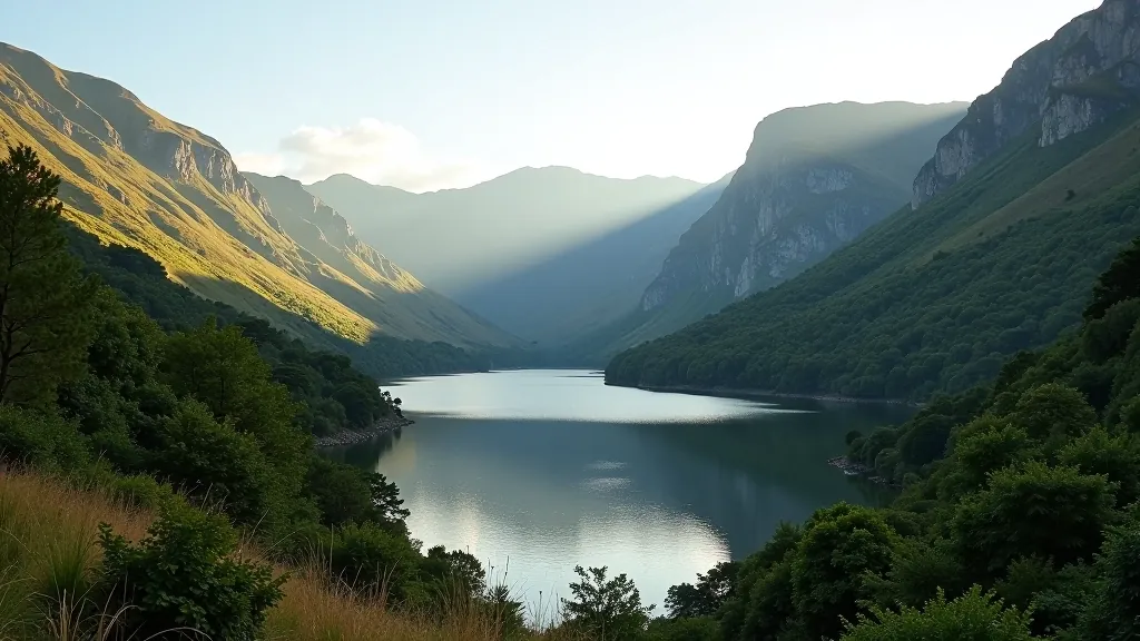 Scenic view of Killarney National Park with a pristine lake surrounded by green forests and distant mountains